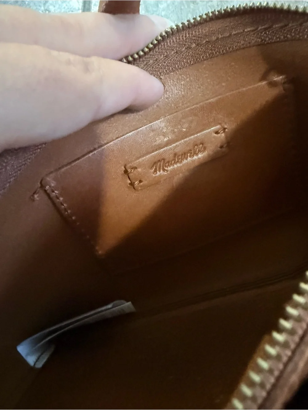 Madewell Brown Leather Crossbody Bag with Chain Strap